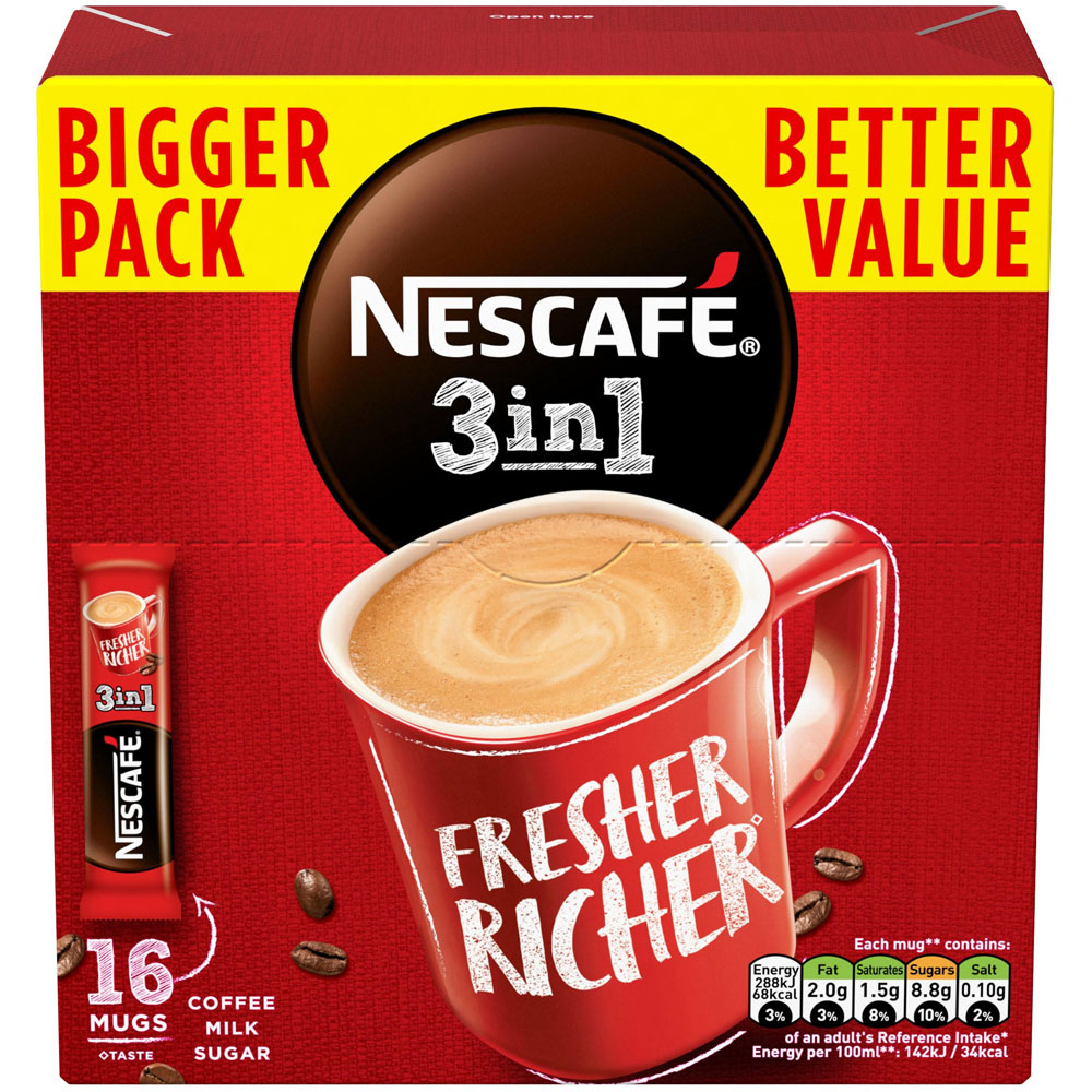 Nescafé Original 3 In 1 Instant Coffee Sachets 16 Pack Image