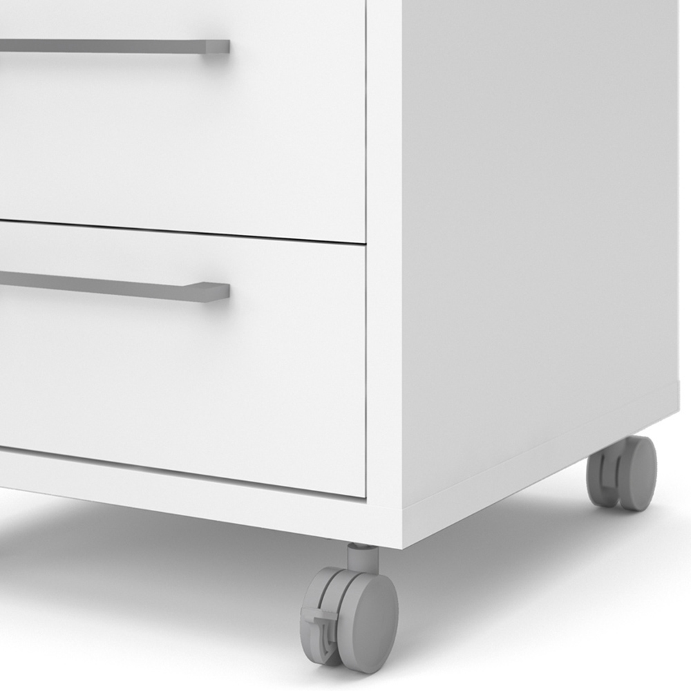 Florence 4 Drawer White Mobile Cabinet Image 6