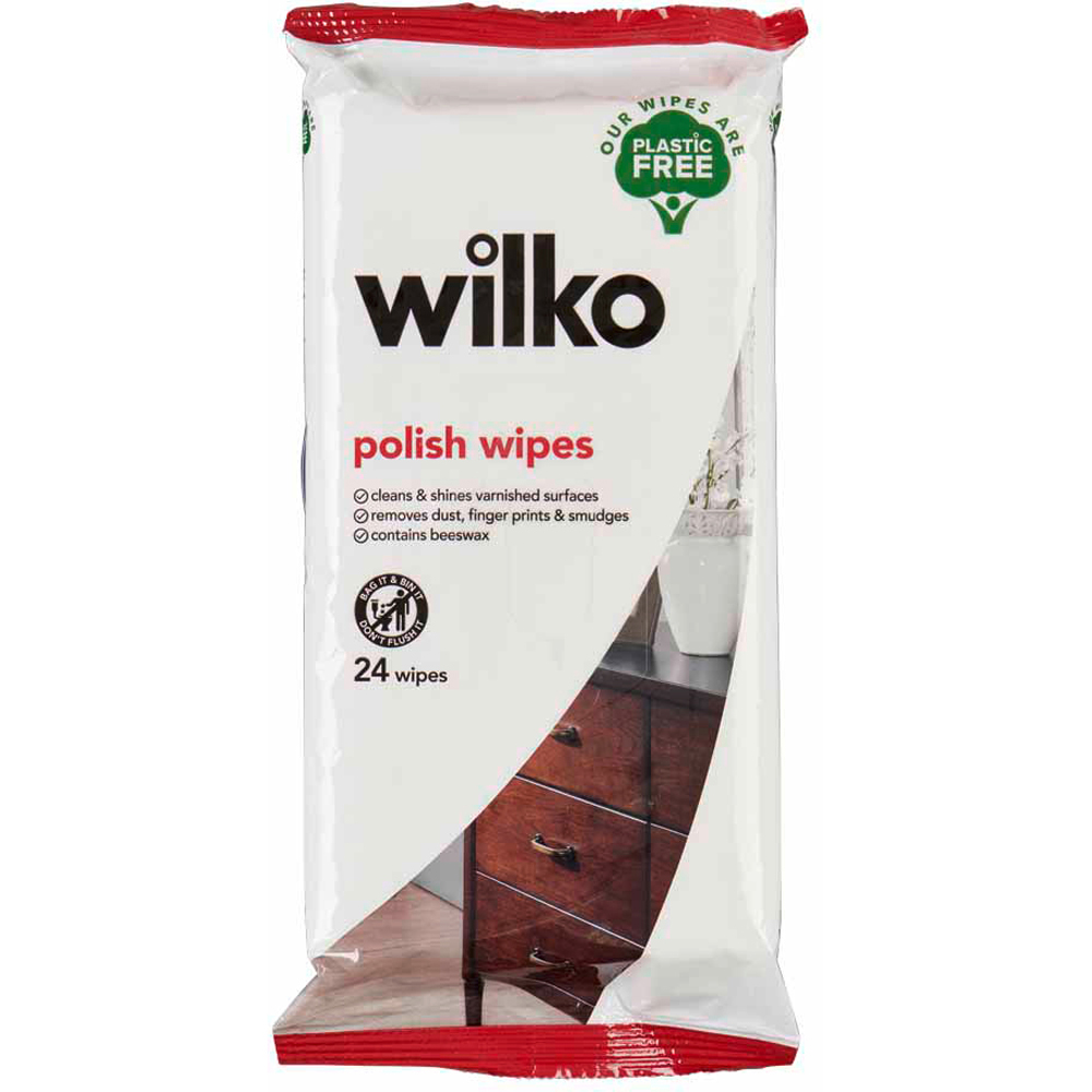 Wilko Plastic Free Polish Wipes 24pk Image 1