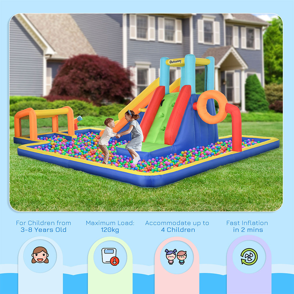 Outsunny 6 in 1 Kids Bouncy Castle with Blower Image 6
