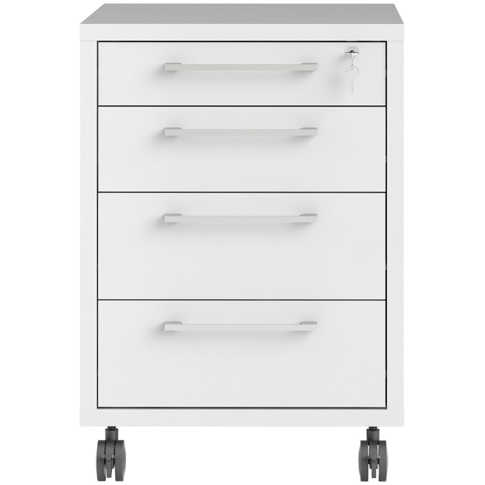 Florence 4 Drawer White Mobile Cabinet Image 3