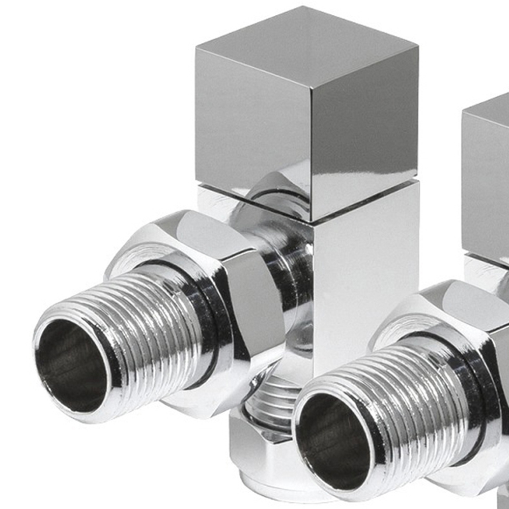 Towelrads Chrome Square Angled Valve 15mm x 1/2inch 2 Pack Image 2