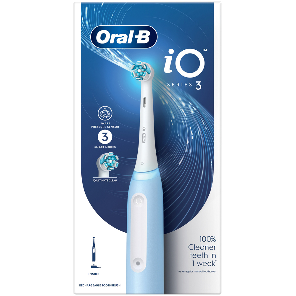 Oral-B iO3 Ice Blue Ultimate Clean Electric Toothbrush Image 1