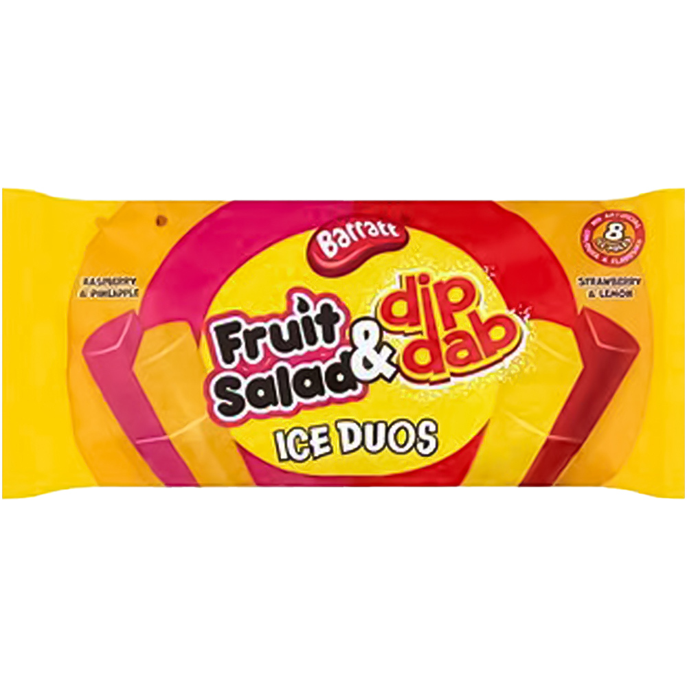Barratt Fruit Salad and Dip Dab Ice Duos 8 Pack Image