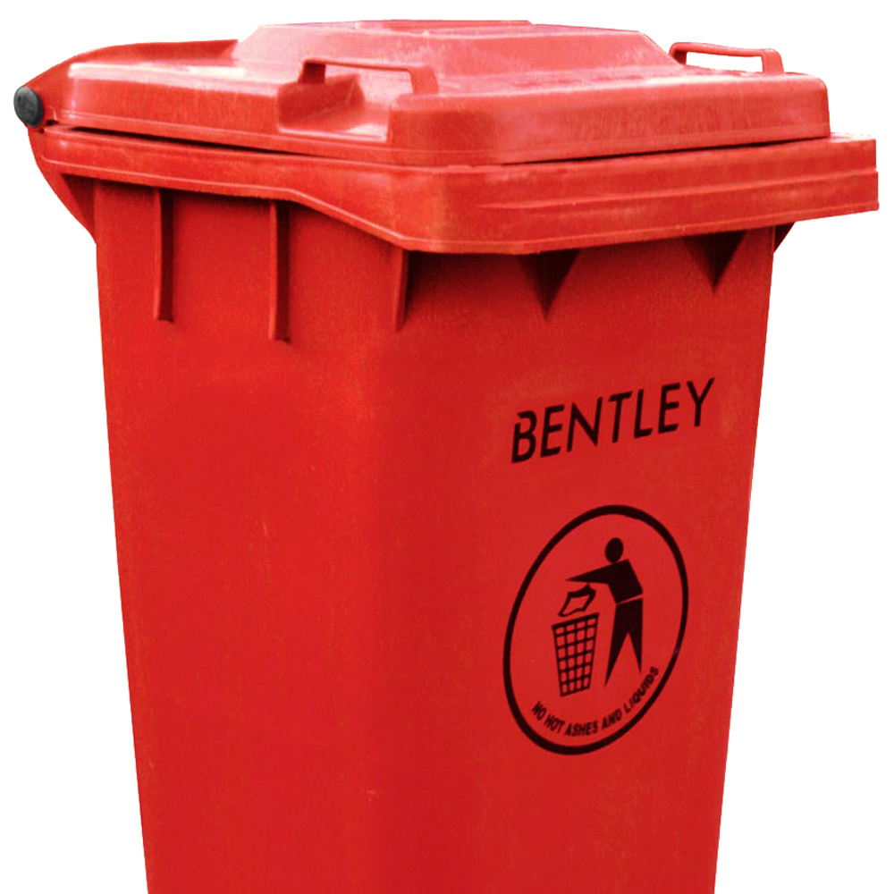 Charles Bentley Red Wheelie Bin 120L Image 2