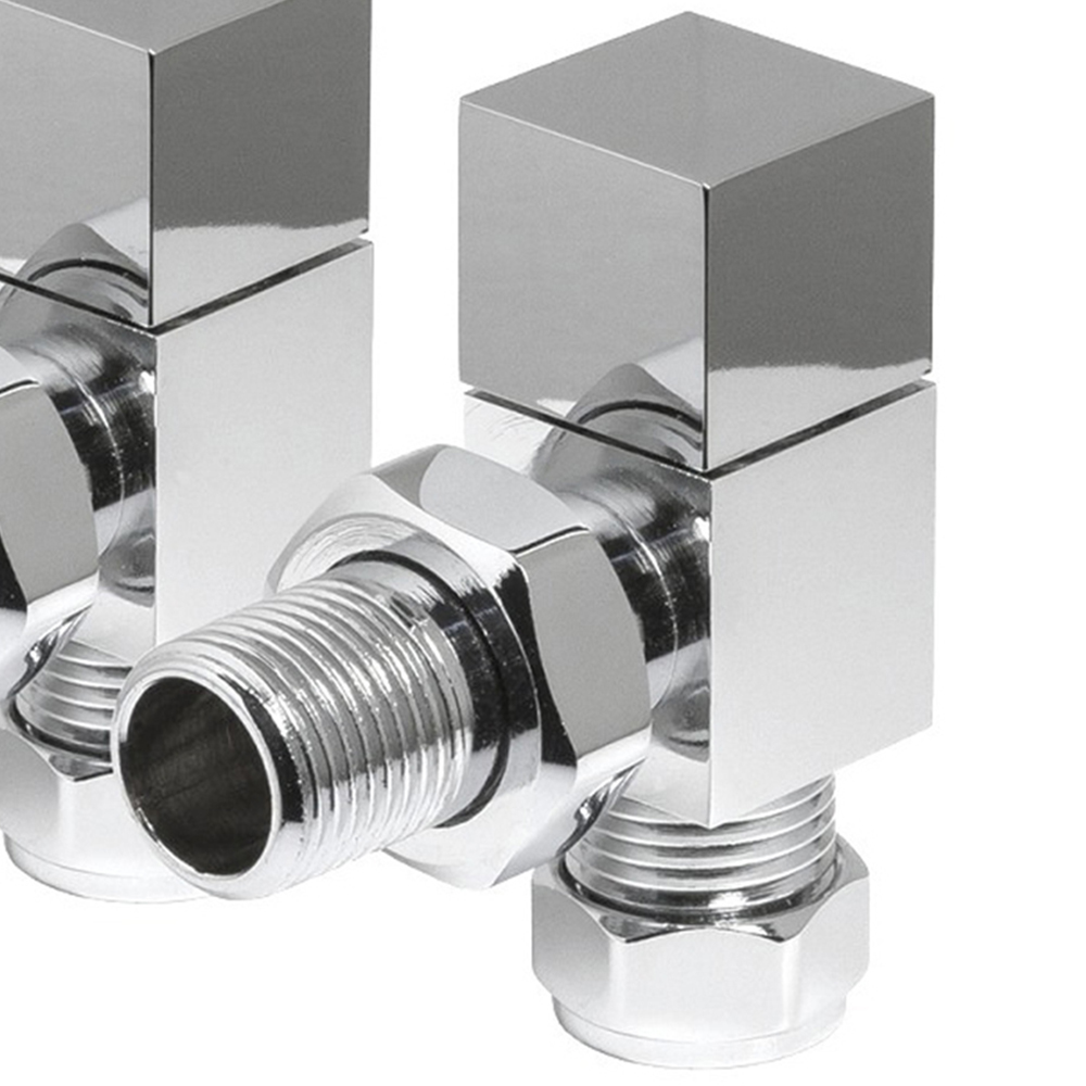 Towelrads Chrome Square Angled Valve 15mm x 1/2inch 2 Pack Image 3