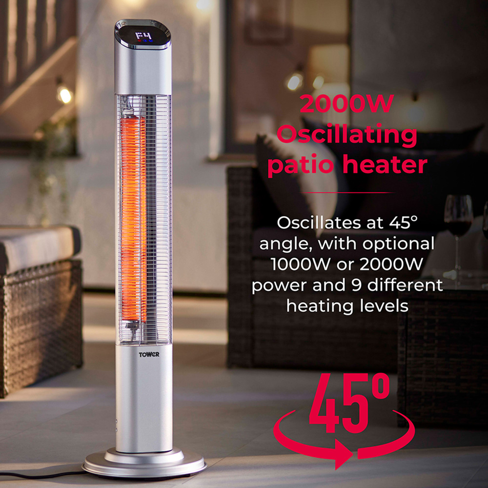 Tower SOL Free Standing Outdoor Patio Heater 2000W Image 4