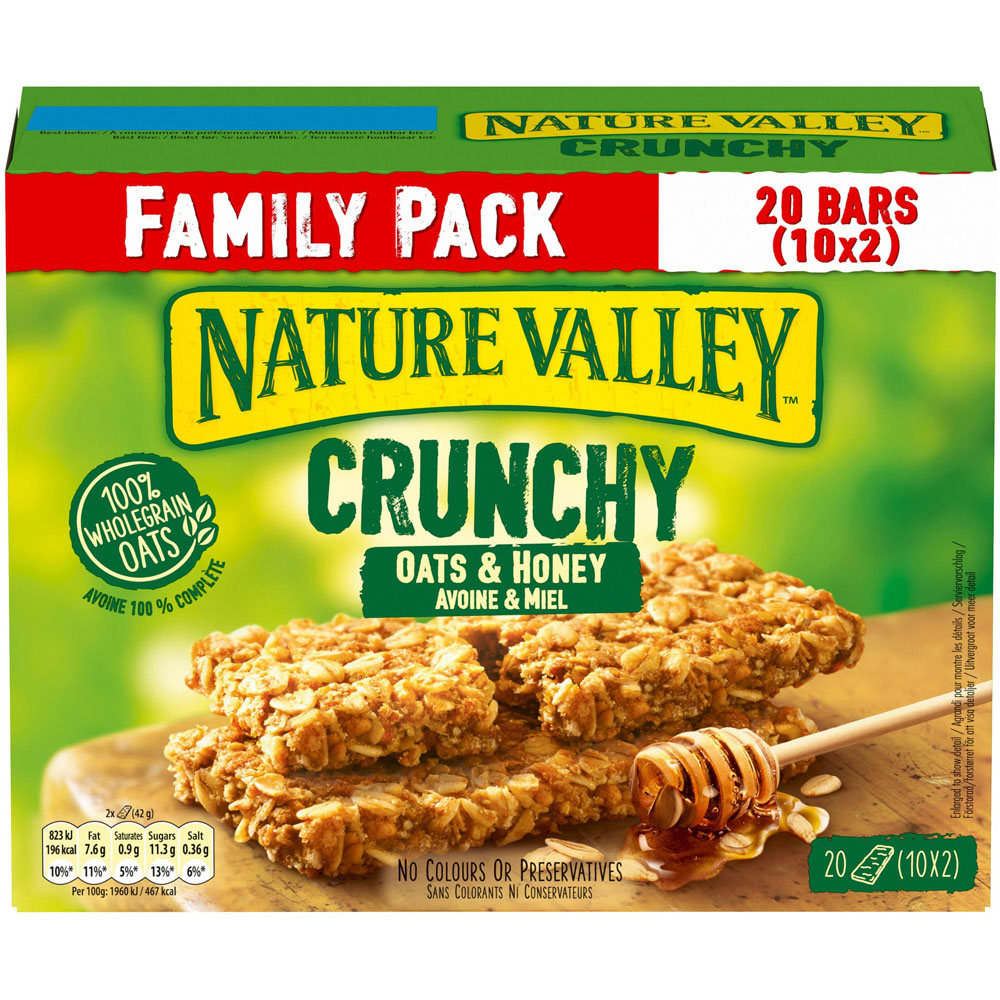 Nature Valley Crunchy Oats and Honey Cereal Bars 10 Pack Image