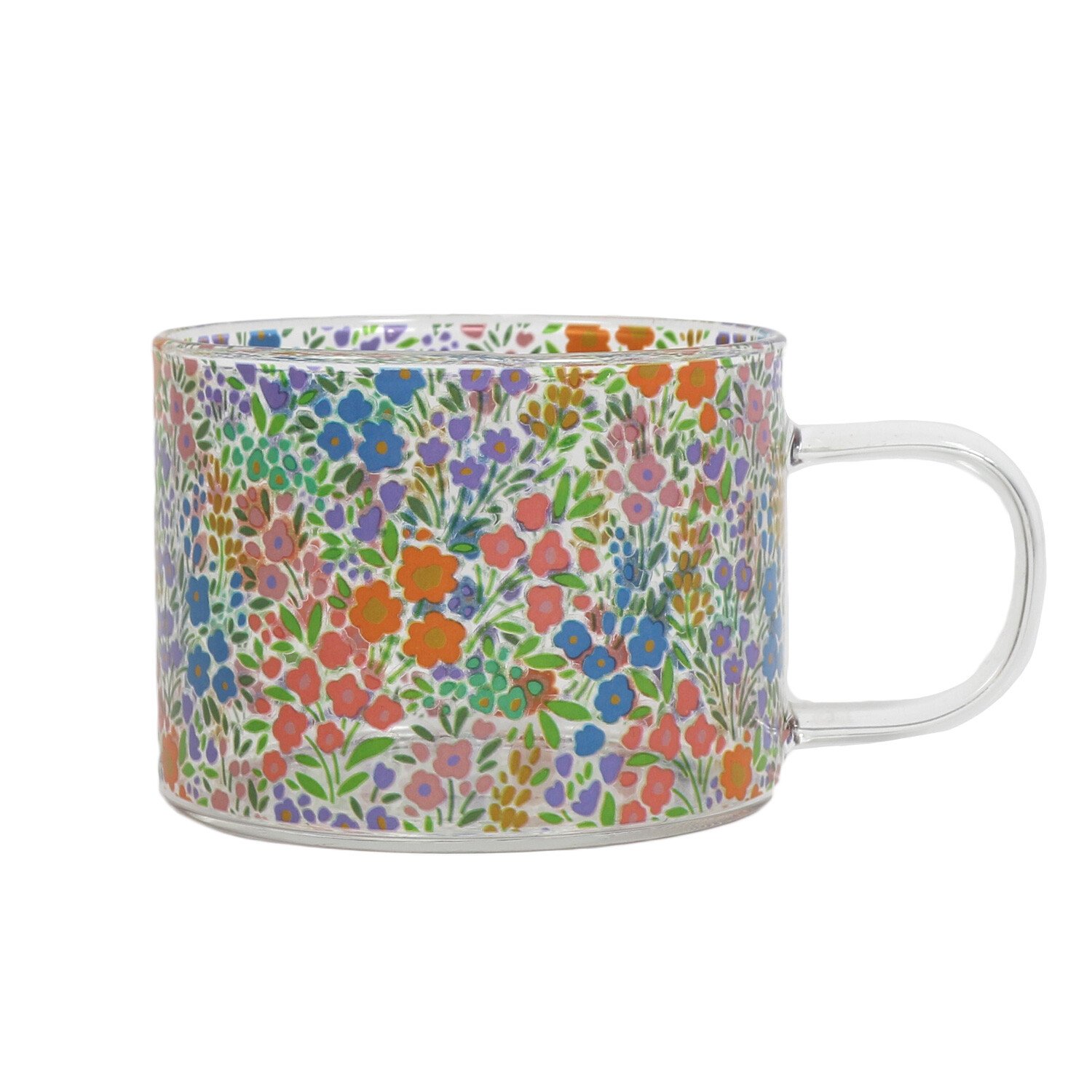 Pastel Blooms Glass Mug Image
