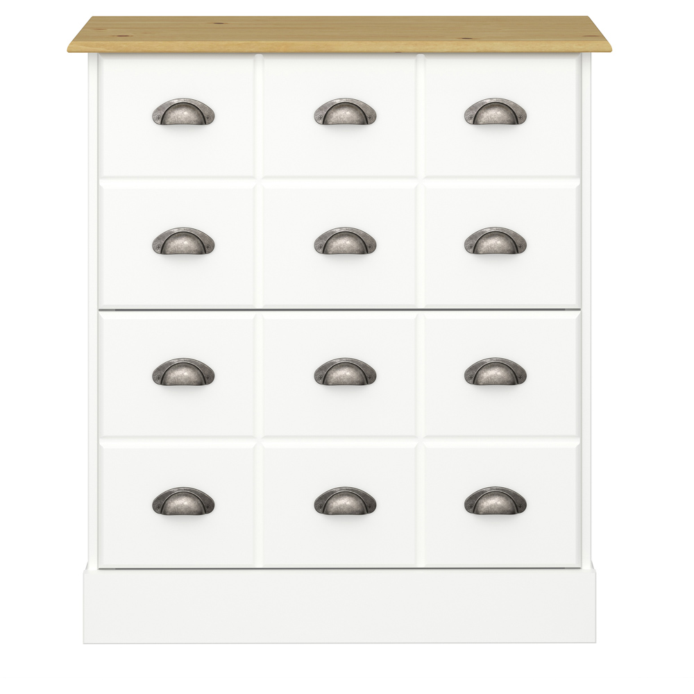 Florence 2 Door White and Pine Shoe Cabinet Image 3