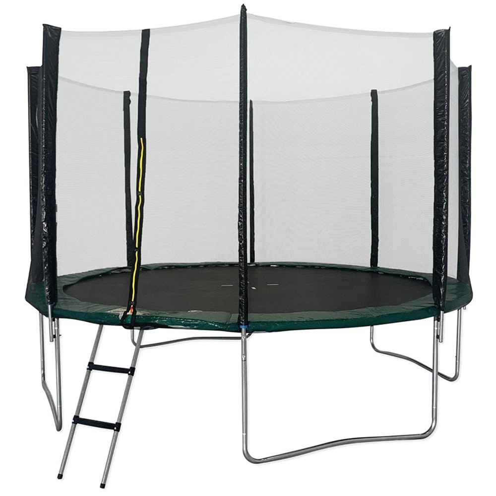 Trampoline Warehouse 12ft Green Trampoline with Safety Enclosure Net Image 1