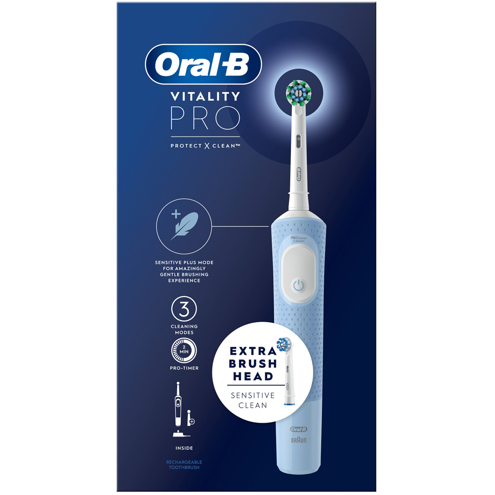 Oral-B Vitality Pro Blue Rechargeable Electric Toothbrush Image 1