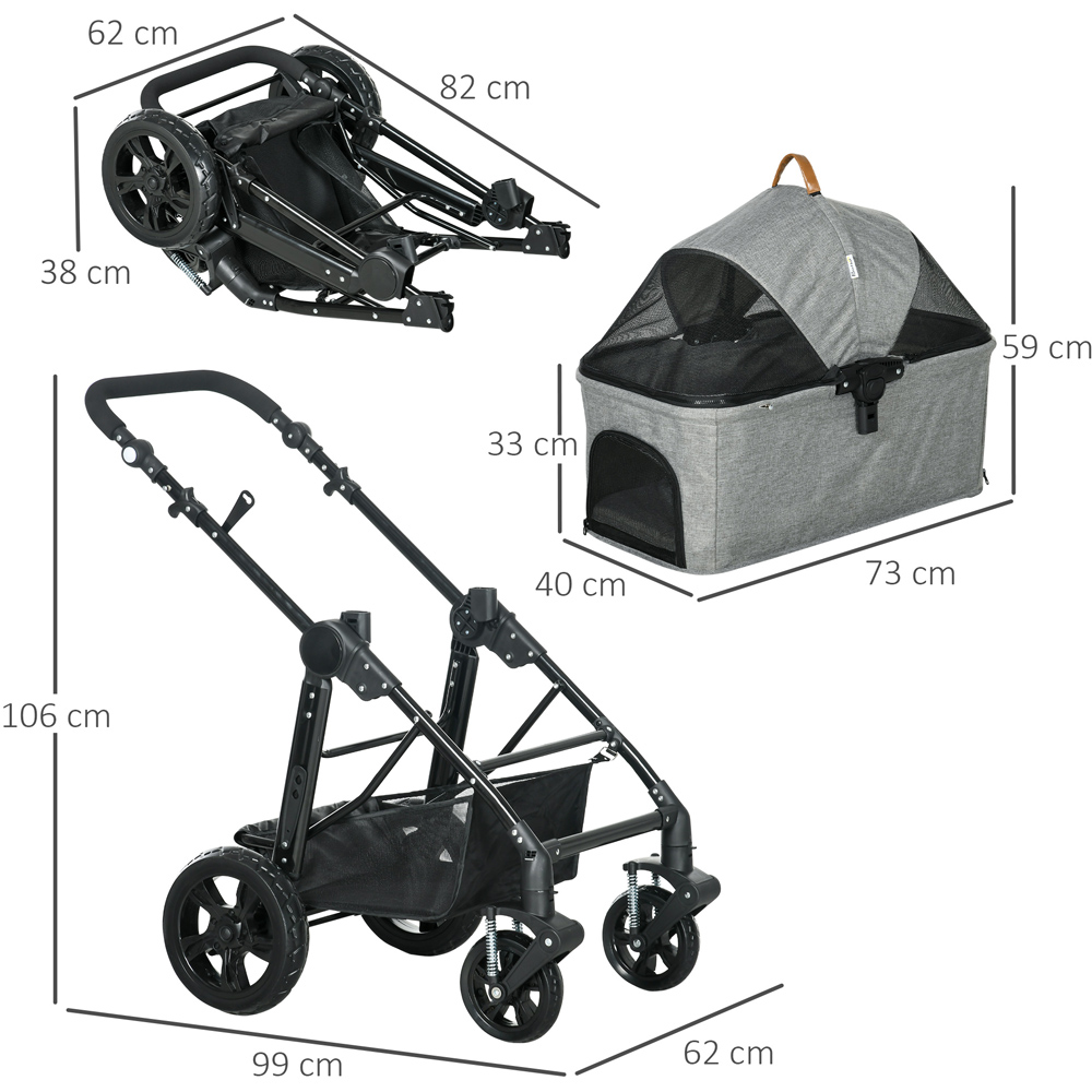 PawHut Foldable Small Pet Stroller Image 7