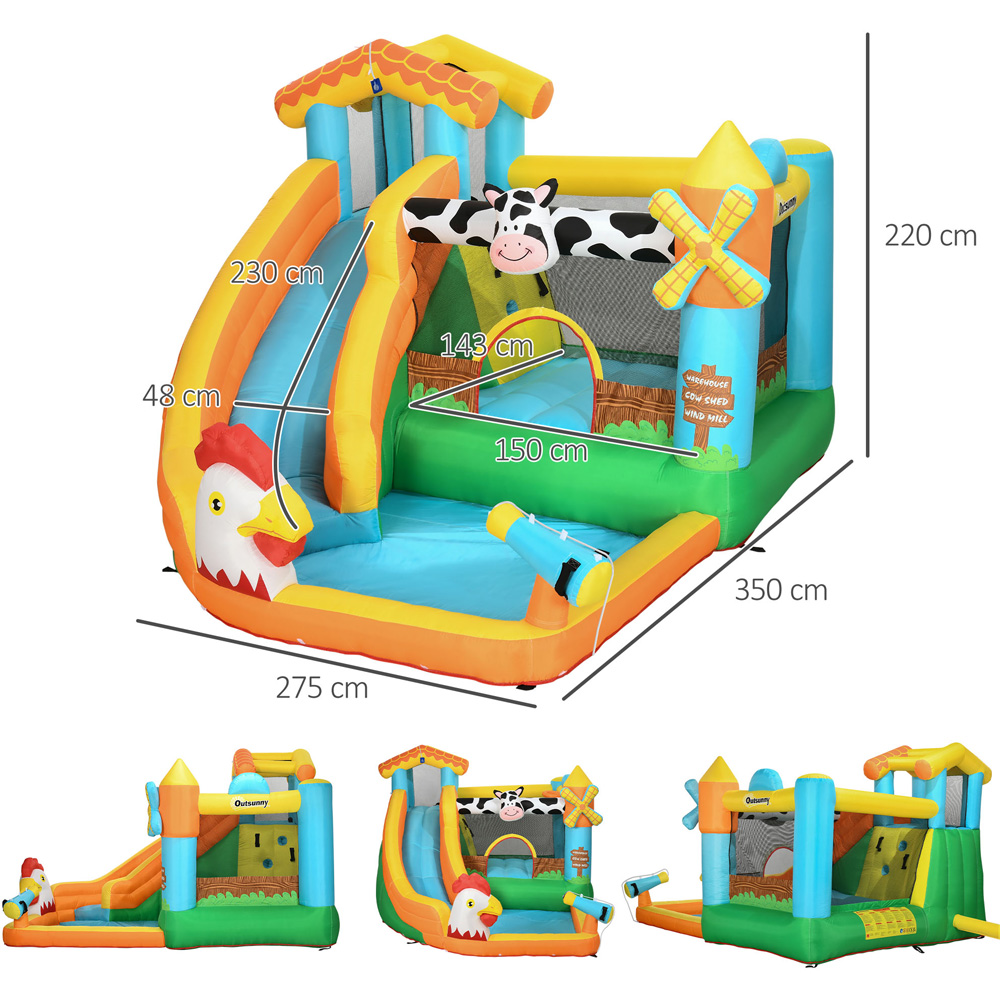 Outsunny Kids Inflatable House with Inflator Image 7