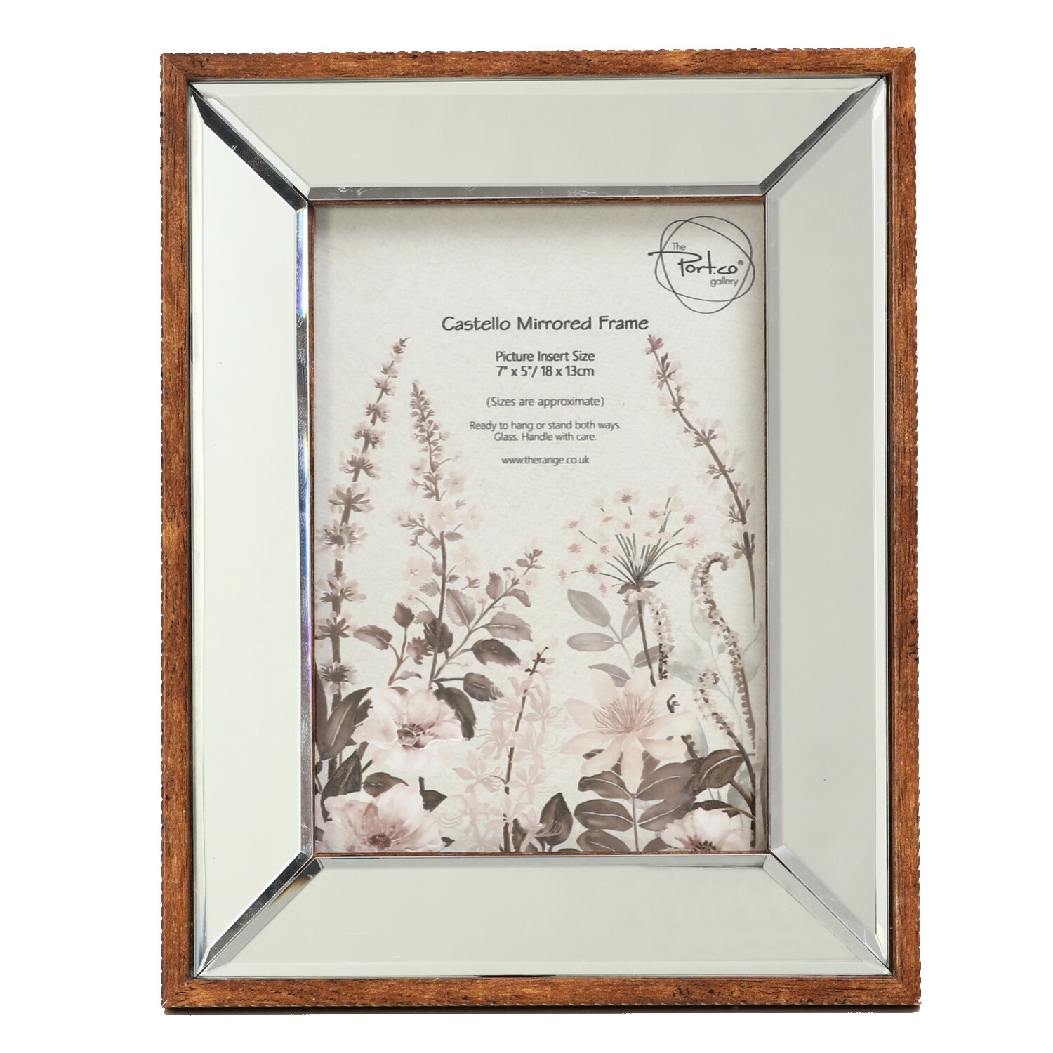 Castello Mirrored Frame - Brown / 7x5in Image 1