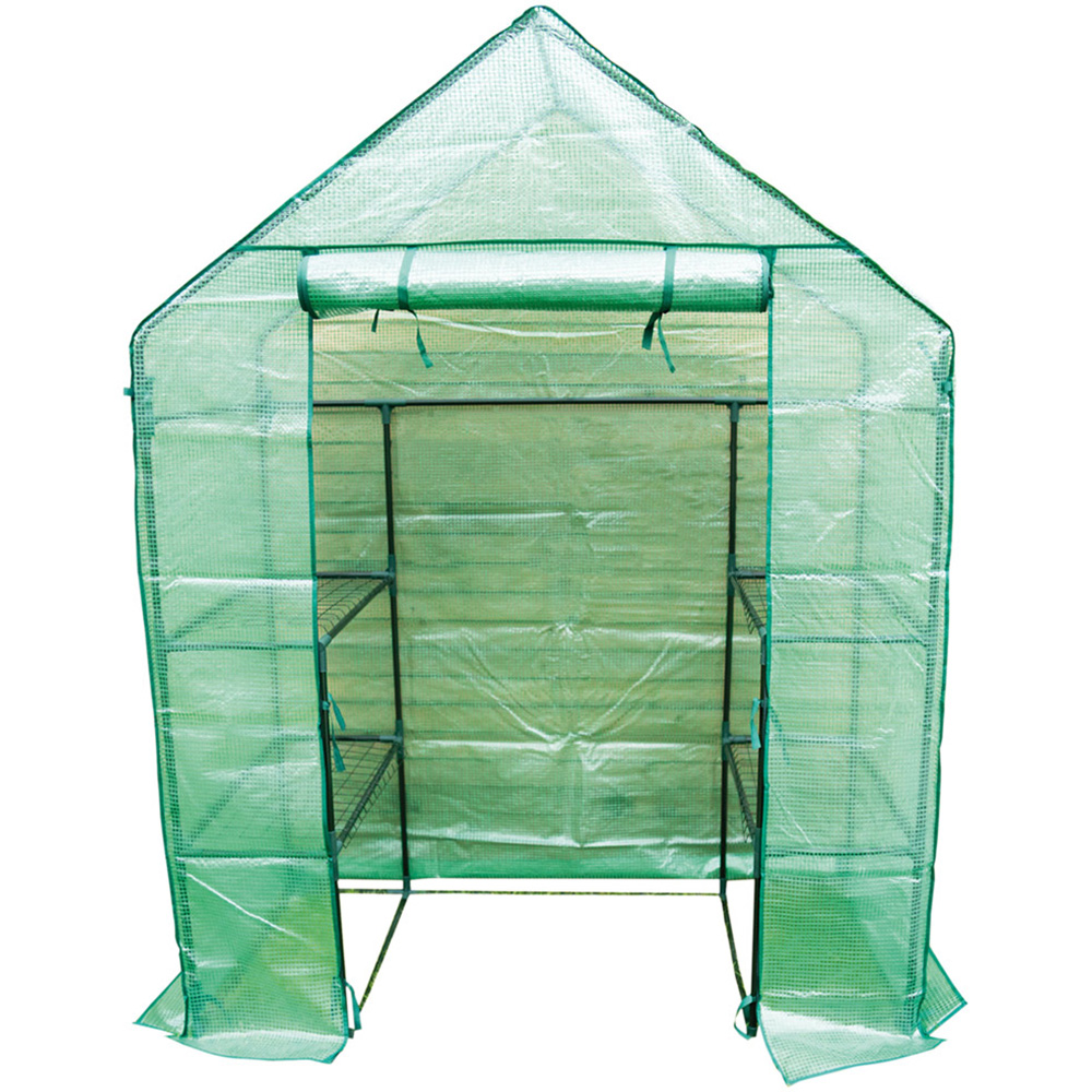St Helens Green Plastic 4.6 x 2.5ft Walk In Greenhouse Image 1