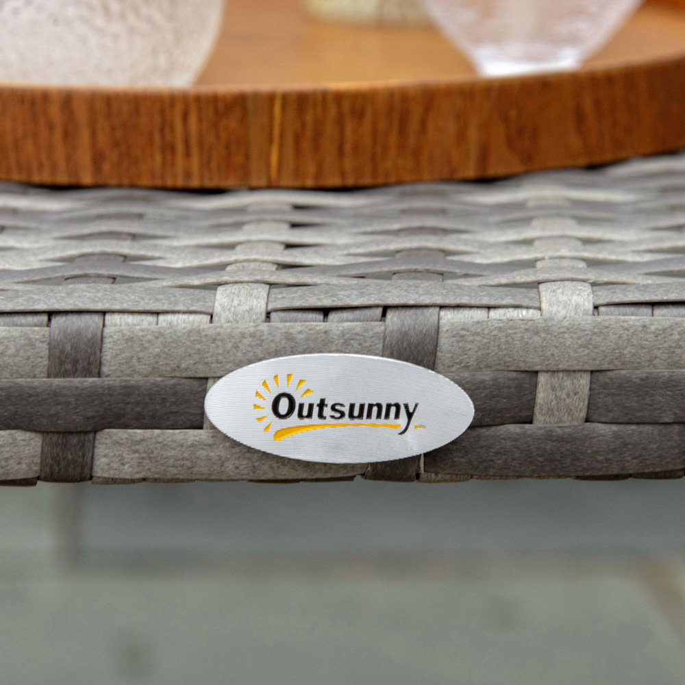 Outsunny Grey Rattan Coffee Table Image 3