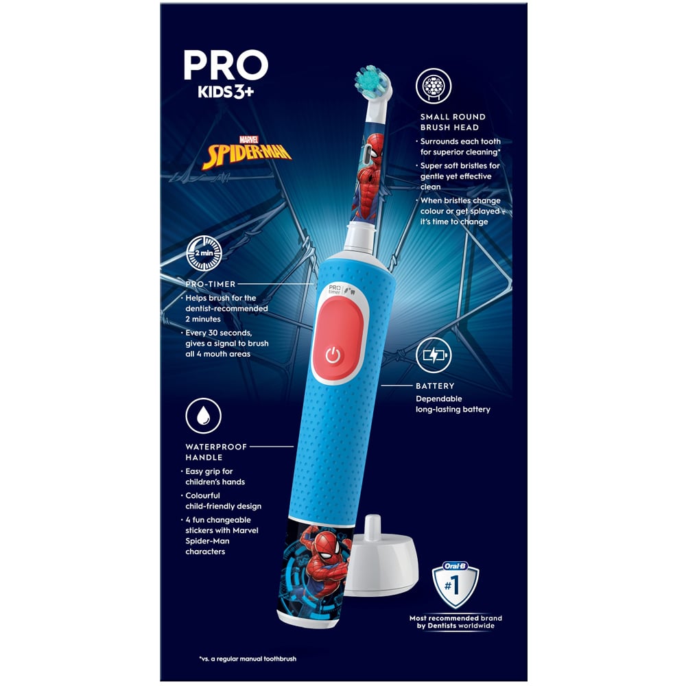 Oral-B Spiderman Vitality Pro Kids Electric Toothbrush Image 5