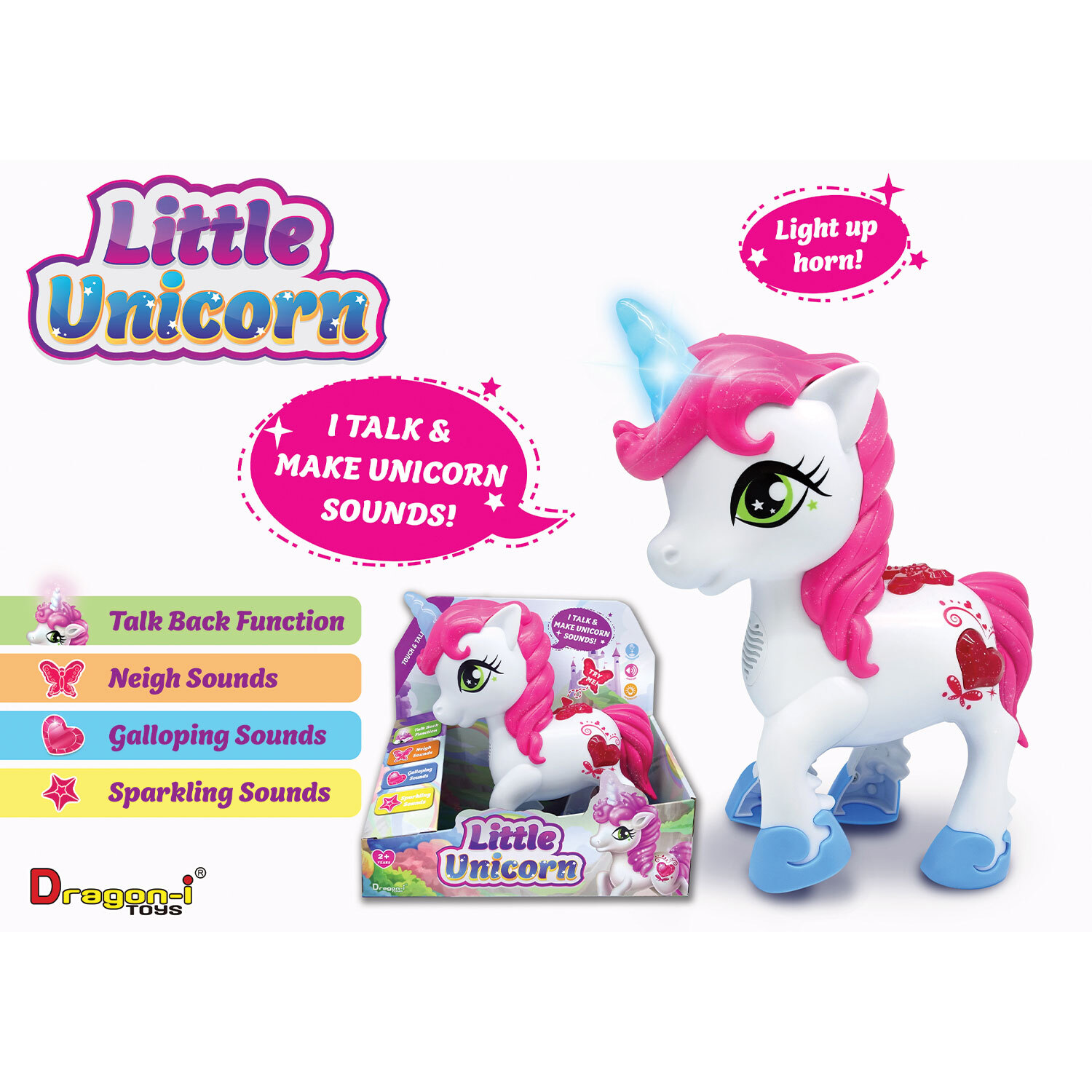 Dragon-i Toys Little Unicorn Touch and Talk Toy Image 4