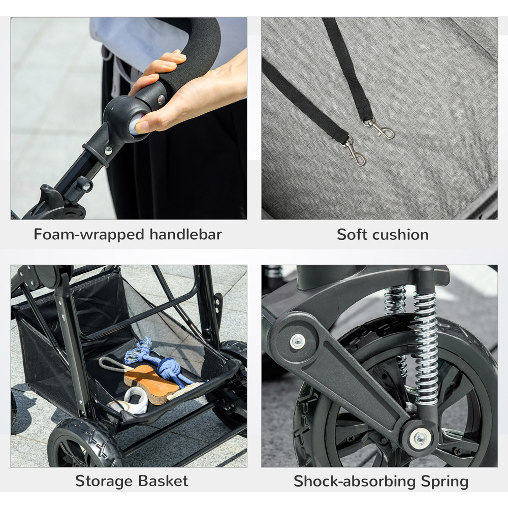 PawHut Foldable Small Pet Stroller Image 5