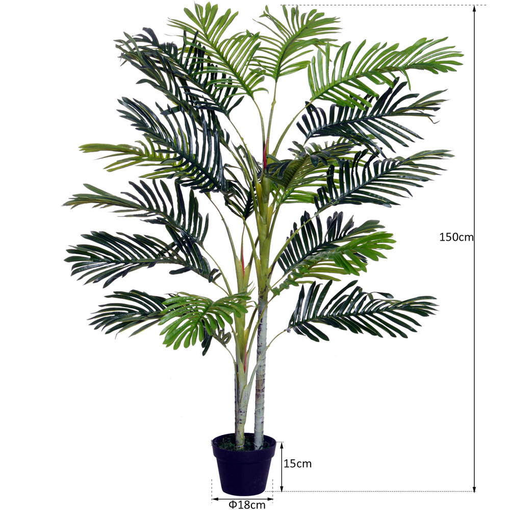 Outsunny Tropical Palm Tree Artificial Plant In Pot 5ft Image 3