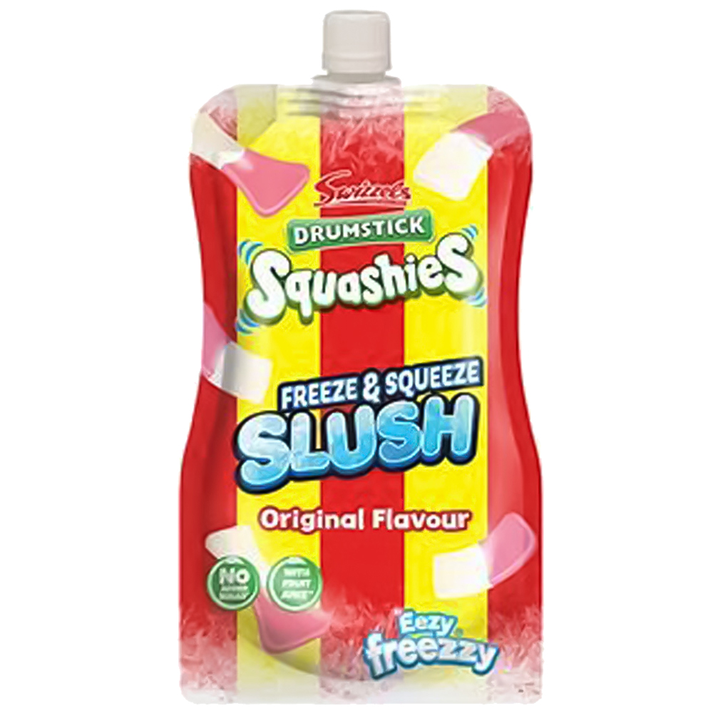 Swizzels Drumstick Squashies Raspberry and Milk Slush Pouch 250ml Image 1