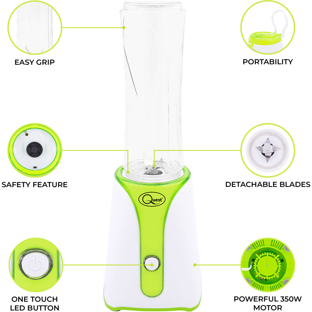 Quest Nutri-Q Green and White 600ml Personal Blender Image 5