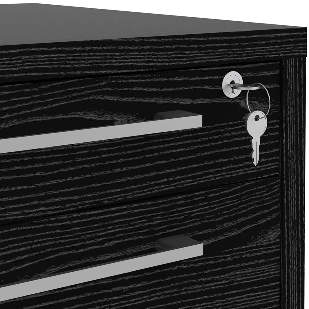 Florence 4 Drawer Black Woodgrain Mobile Cabinet Image 5