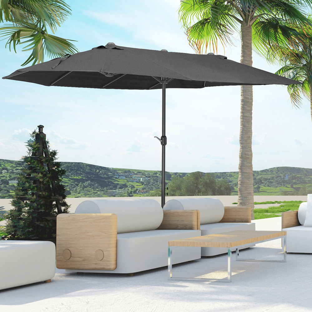 Outsunny Black Double Sided Patio Parasol 4.6m Image 2