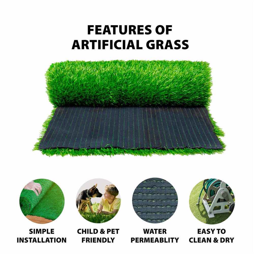 Walplus Artificial Grass UV Protection All Year Green1 Roll 15mm 200x100cm of Westminster Classic Young Image 6