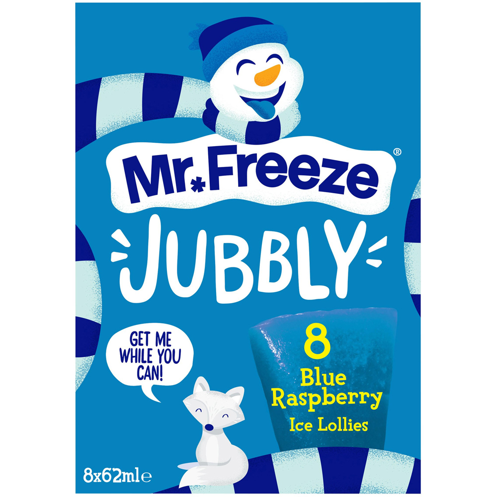 Mr. Freeze Jubbly Blue Raspberry Freeze Pops 8 Pack Image