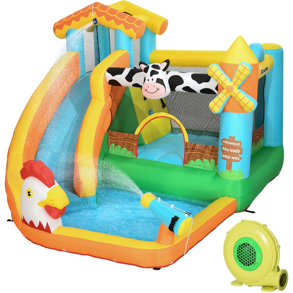 Outsunny Kids Inflatable House with Inflator Image 1