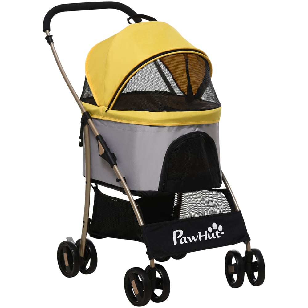 PawHut 3 in 1 Yellow Pet Stroller Image 1