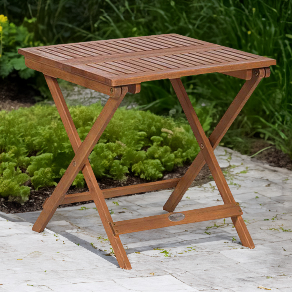 Mini Folding Wooden Side Table Image 1