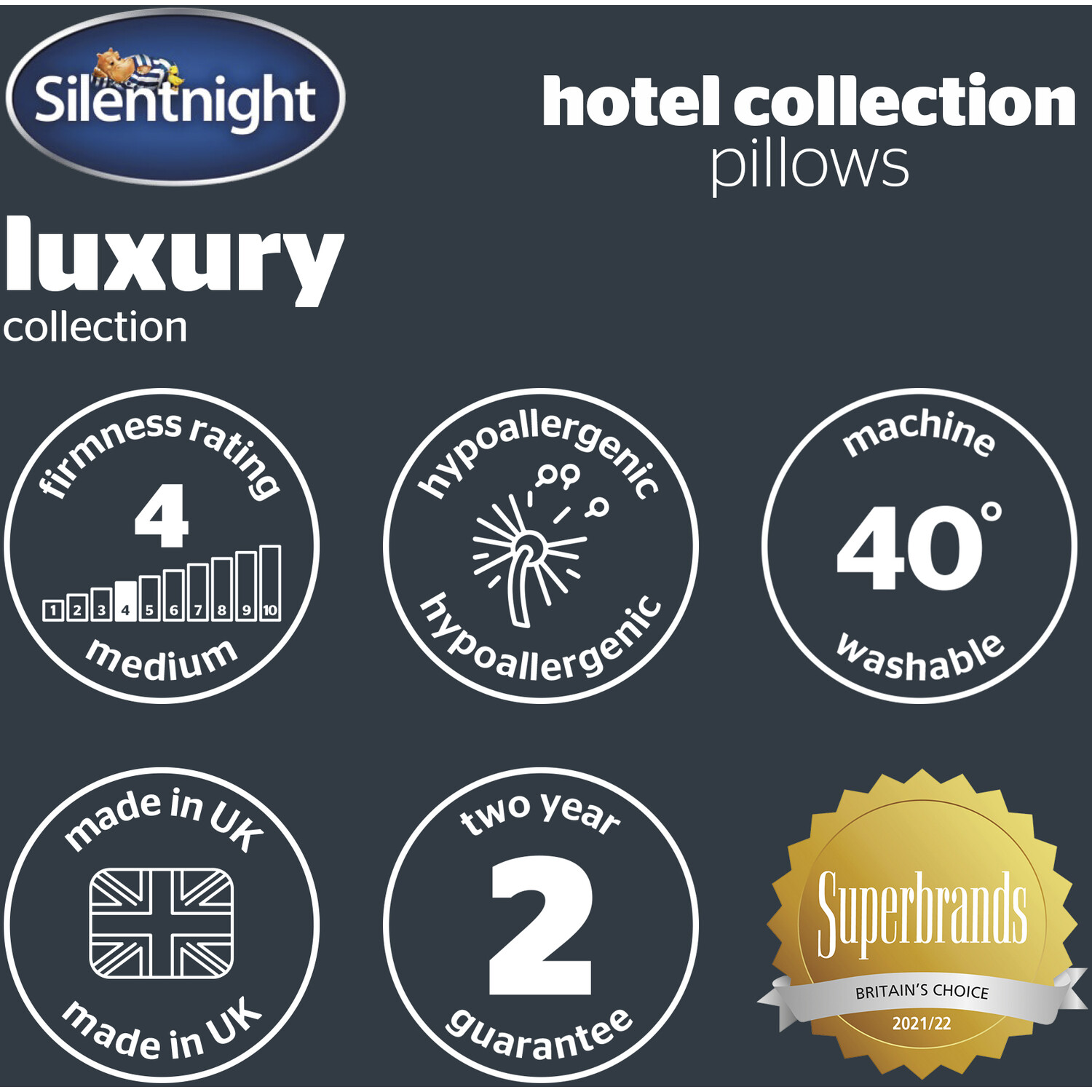 Silentnight Hotel Collection Embossed Pillow 48 x 70cm 2 Pack Image 7