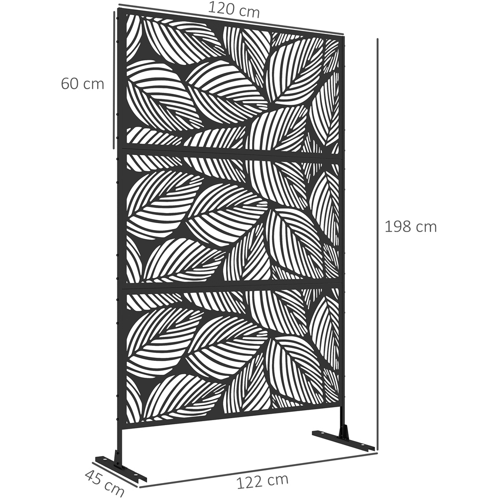 Outsunny 6.4 x 4ft Black Leaf Outdoor Privacy Screen Image 7