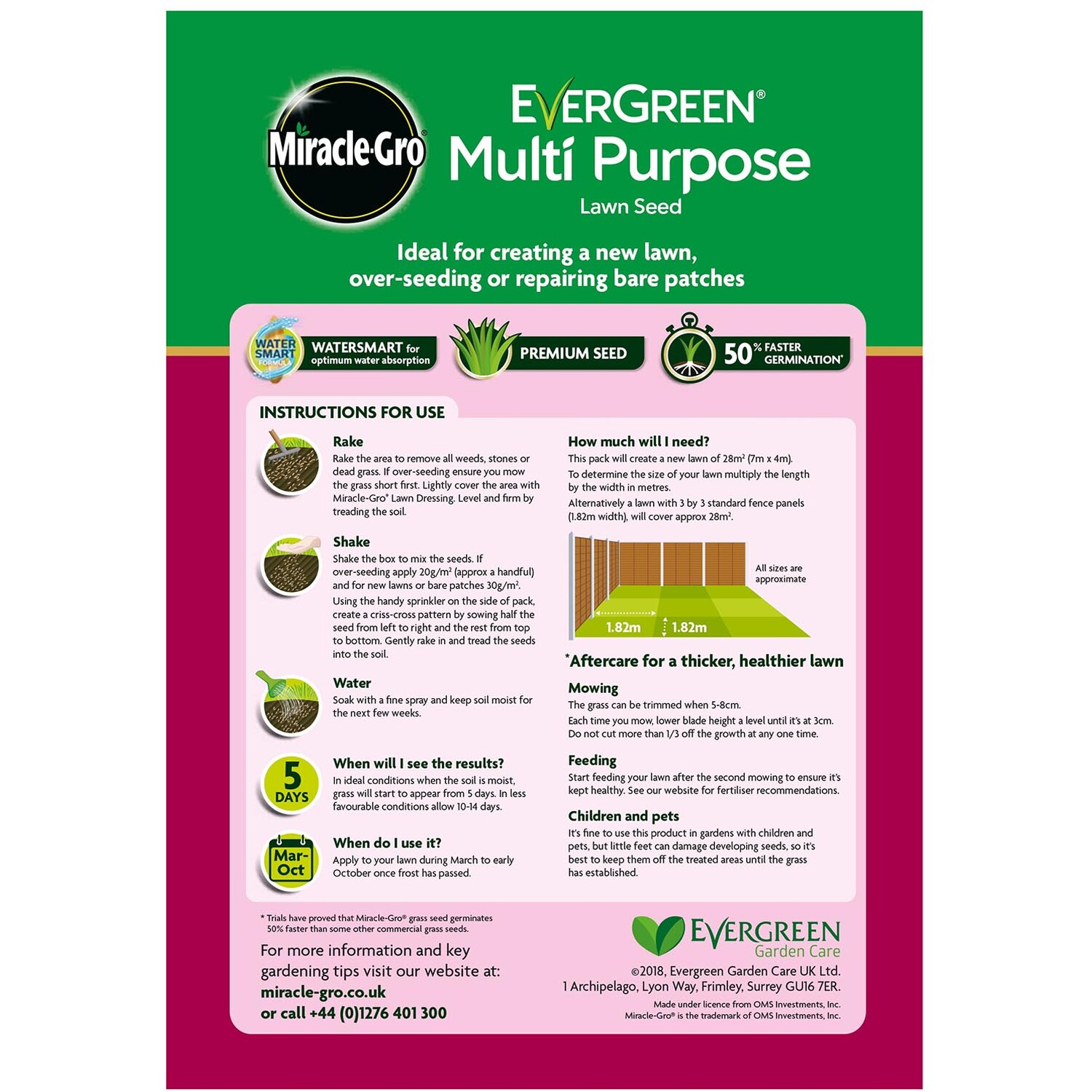 Miracle-Gro Evergreen Multi Purpose Lawn Seed Image 2