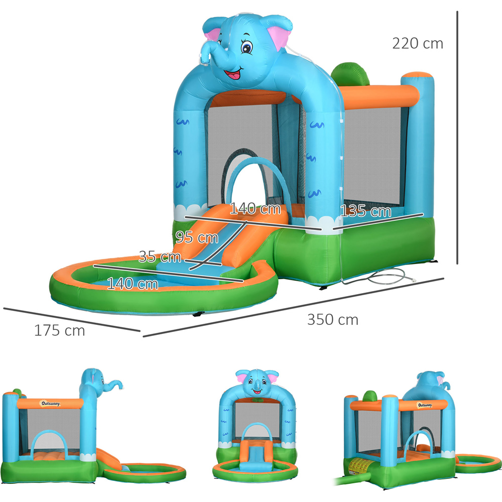 Outsunny 4 in 1 Inflatable Elephant Themed Water Park Image 8