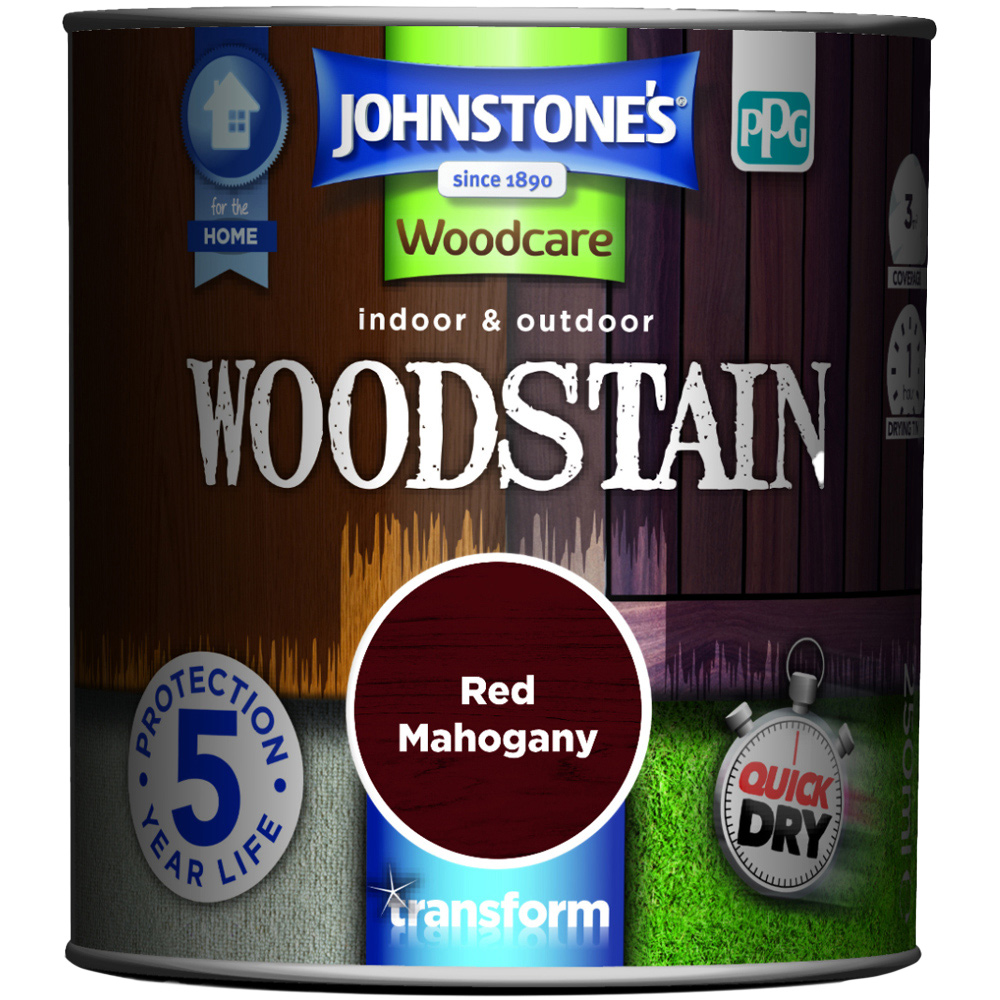 Johnstone's Quick Drying Red Mahogany Woodstain 250ml Image 2