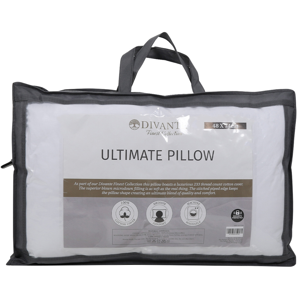 Divante Ultimate White Cotton Pillow 48 x 74cm Image 1