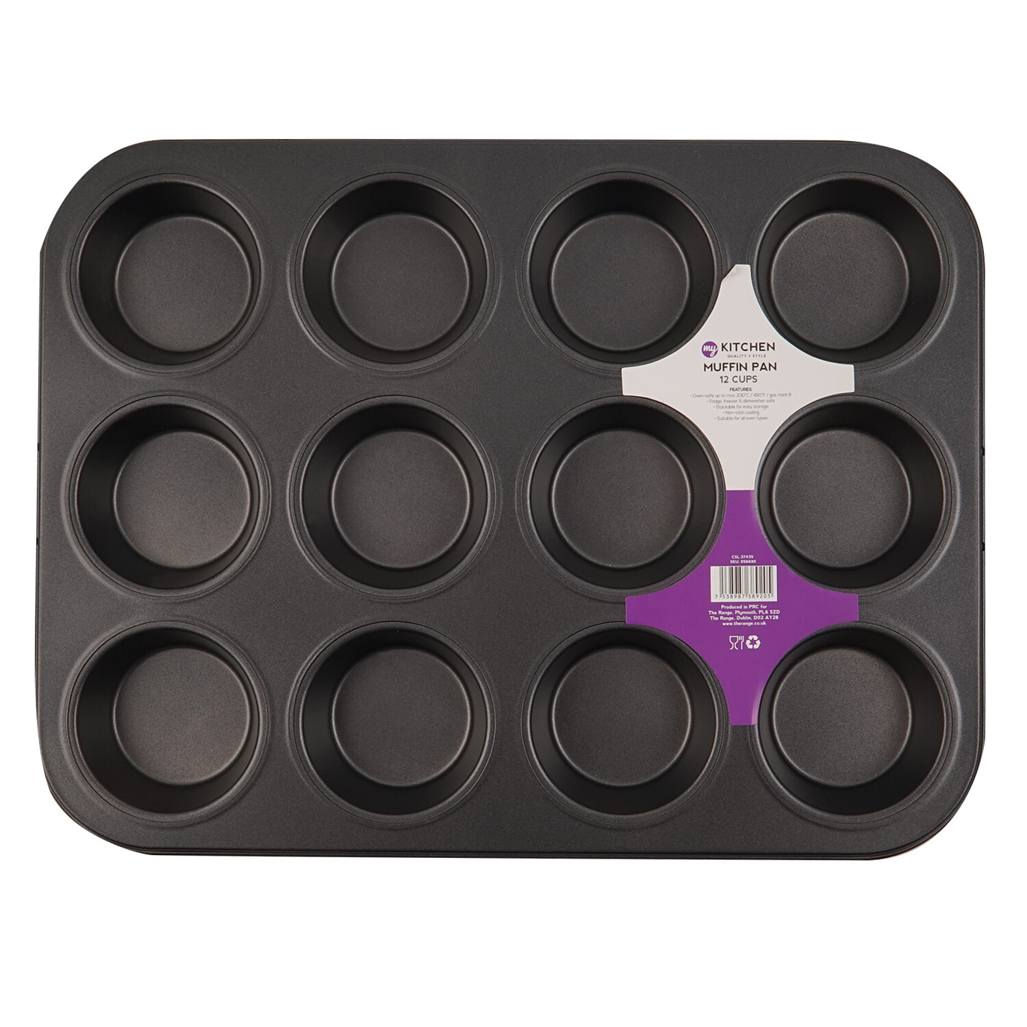 My Home 12 Cup Black Muffin Pan Image