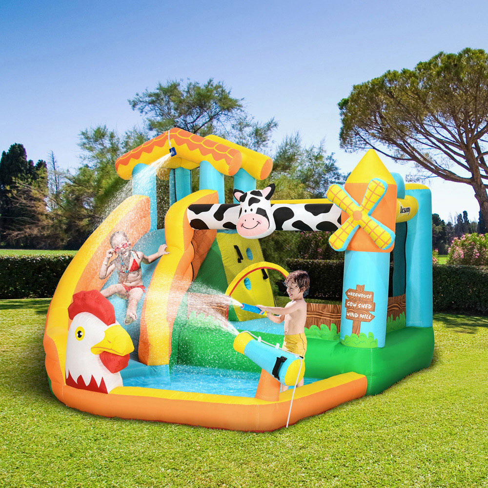 Outsunny Kids Inflatable House with Inflator Image 2