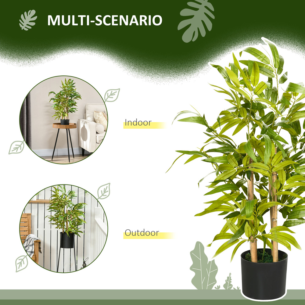 HOMCOM Green Bamboo Tree Artificial Plant in Pot Image 5