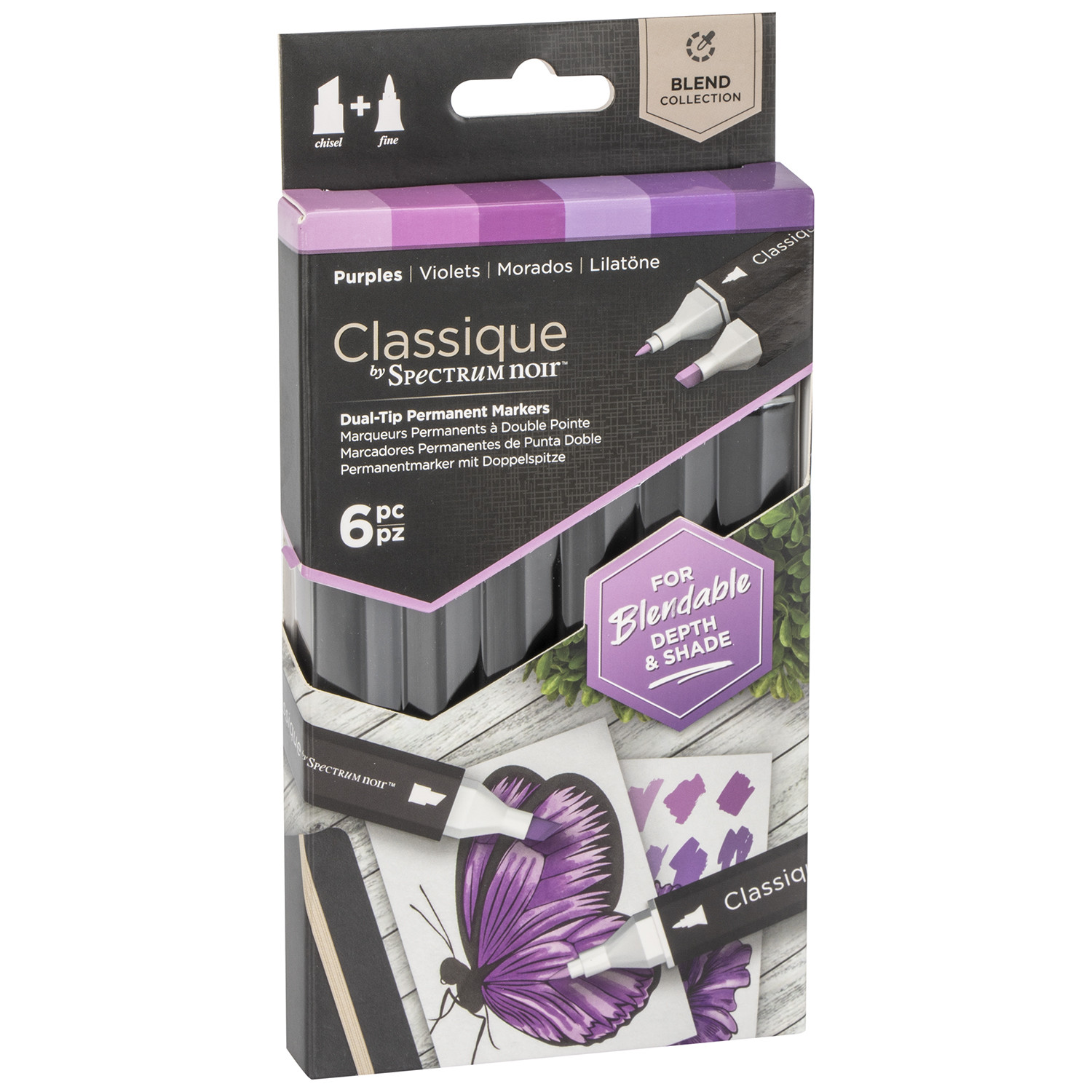 Pack of 6 Classique Pens by Spectrum Noir - Purple Image