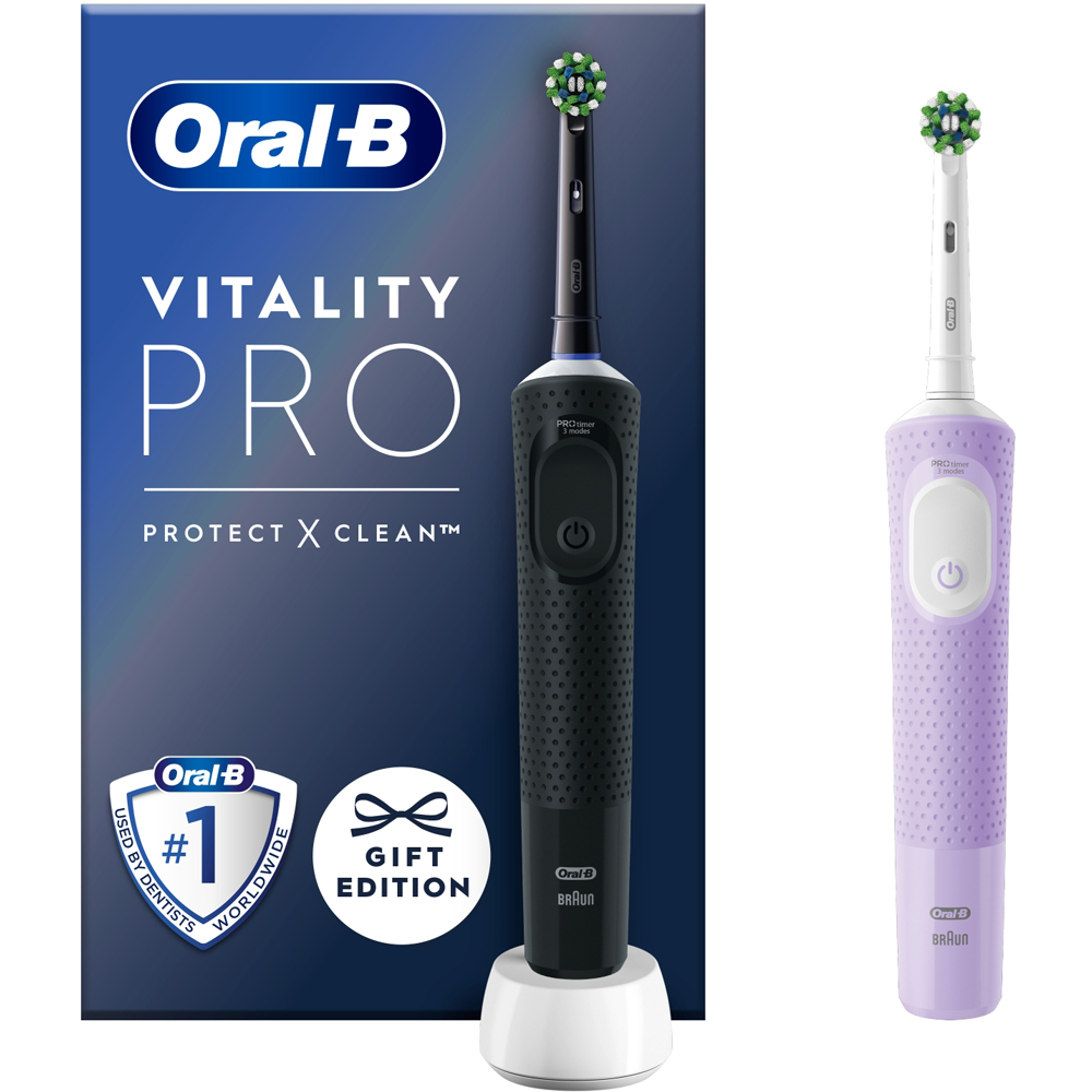 Oral-B Vitality Pro Black and Lilac Electric Toothbrush Image 2
