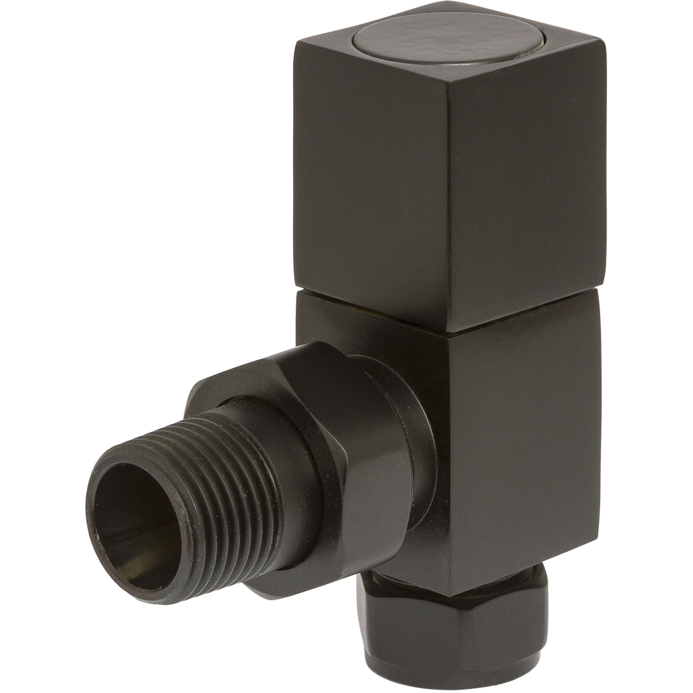 Towelrads Black Square Angled Valve 15mm x 1/2inch 2 Pack Image 2