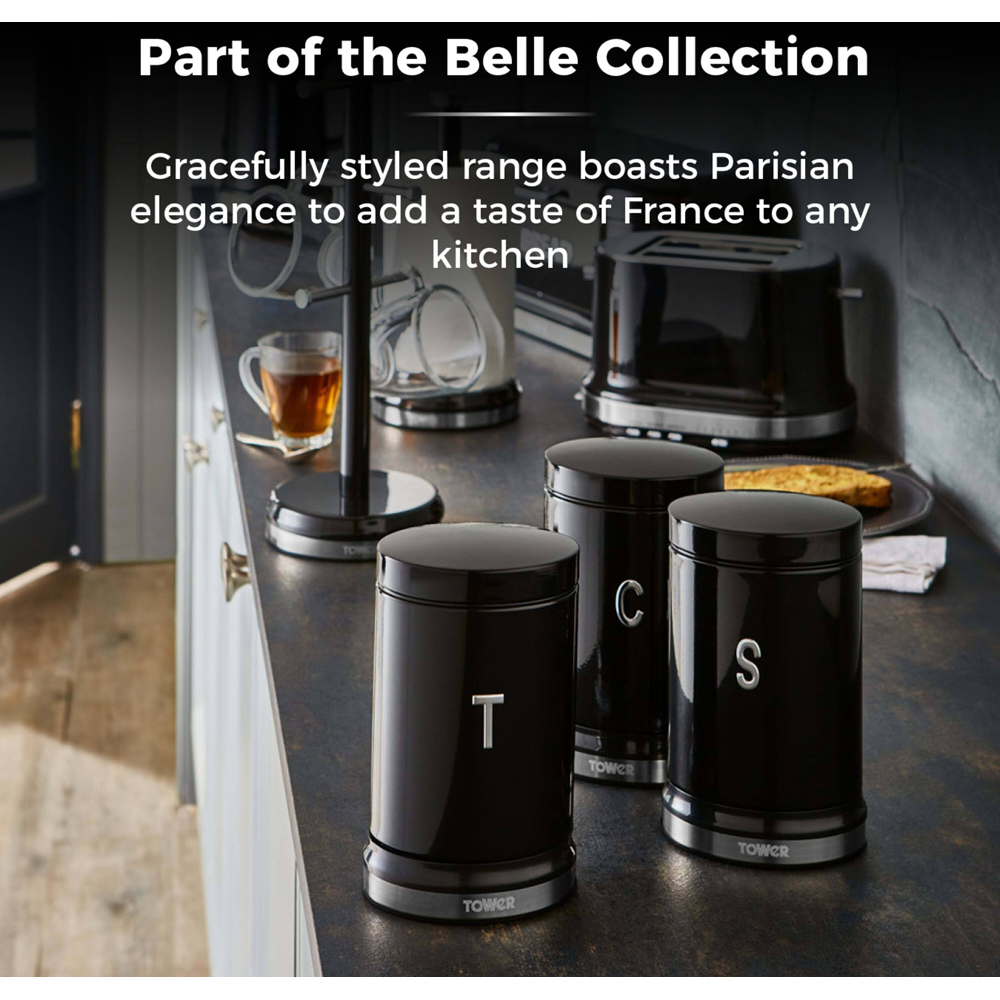 Tower Belle Noir Canisters Set of 3 Image 7