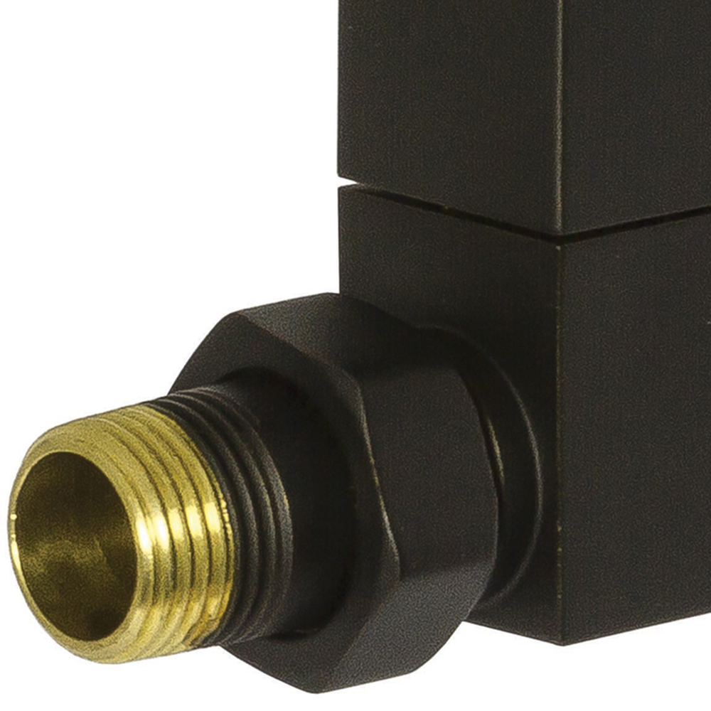 Towelrads Black Square Straight Valve 15mm x 1/2inch 2 Pack Image 3