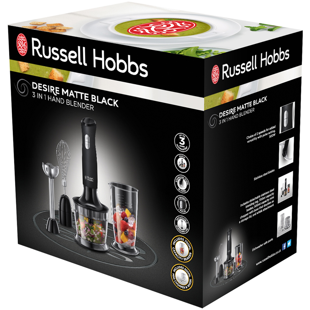 Russell Hobbs 24702 Matte Black 3 in 1 Hand Blender 500W Image 9