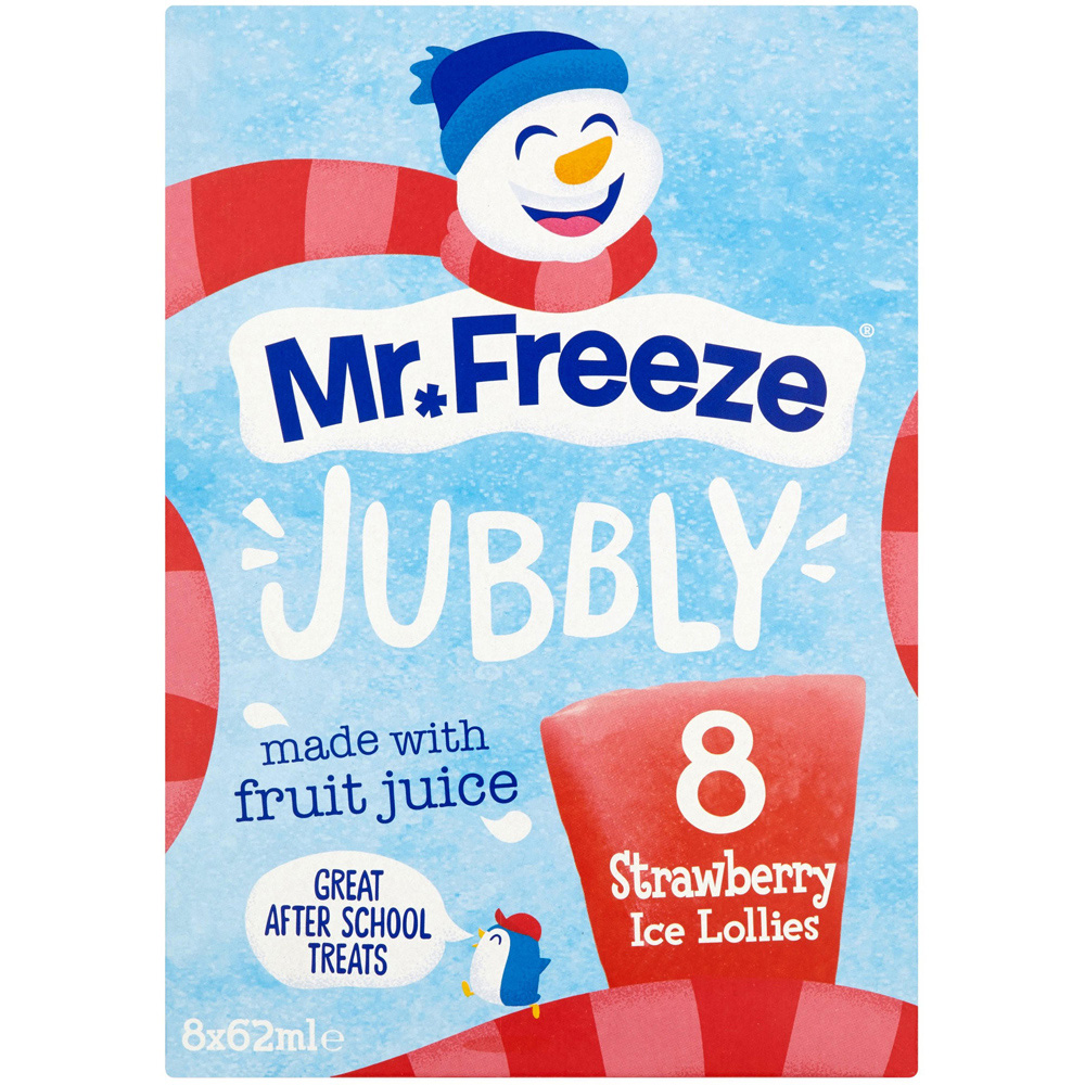 Mr. Freeze Jubbly Strawberry Freeze Pops 8 Pack Image